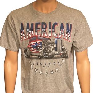AMERICAN LEGIONS T-Shirt  Size L Gray Short Sleeve Men’s Fruit of the Loom